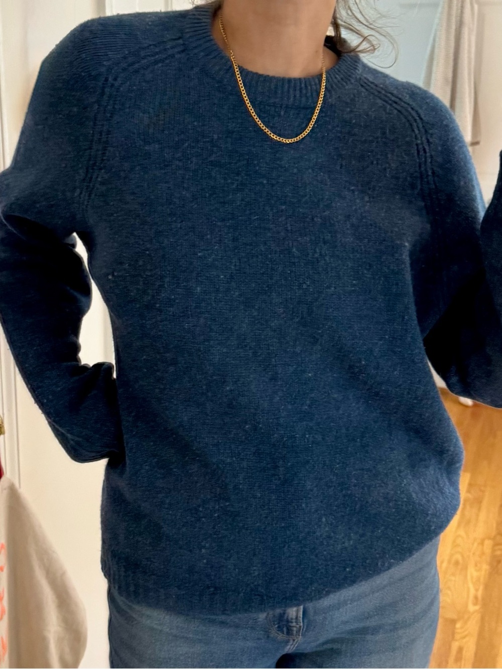 J Crew Men's Crewneck Wool Sweater in Deep Navy